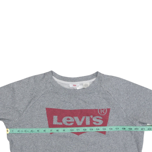 Levi's Men's Grey XS Crew Neck Logo Pullover Sweatshirt