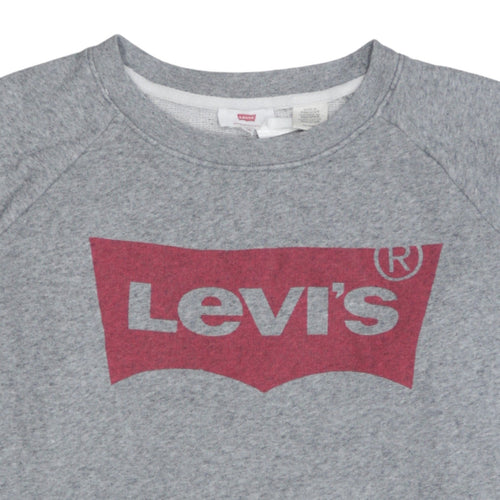Levi's Men's Grey XS Crew Neck Logo Pullover Sweatshirt