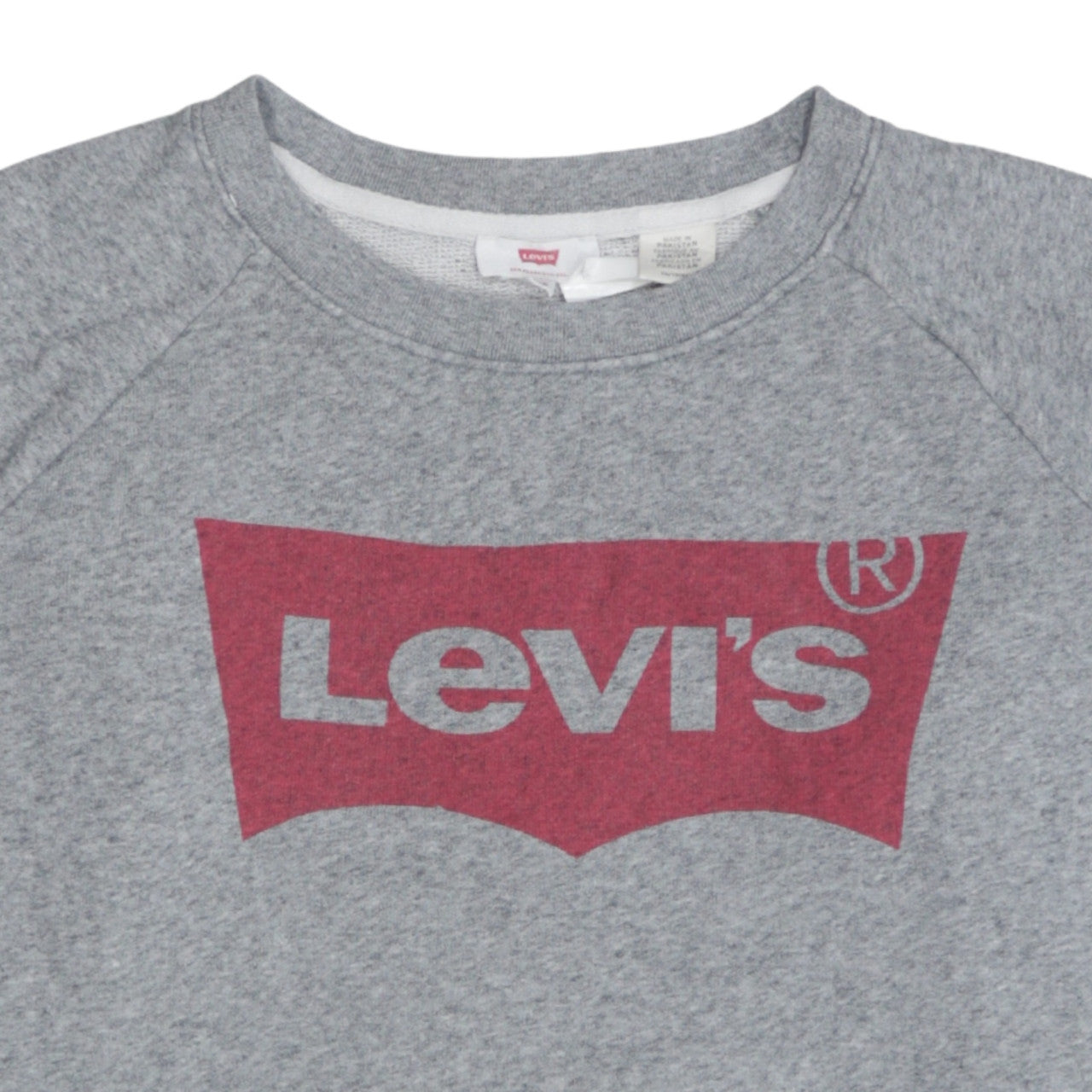 Levi's Men's Grey XS Crew Neck Logo Pullover Sweatshirt