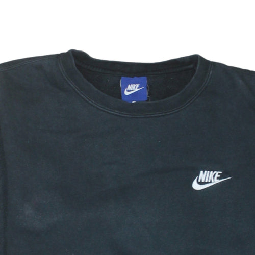Nike Men's Black Small Crew Neck Pullover Sweatshirt Logo