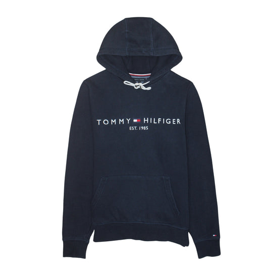 Tommy Hilfiger Mens Blue Small Pullover Hoodie Embroidered Logo