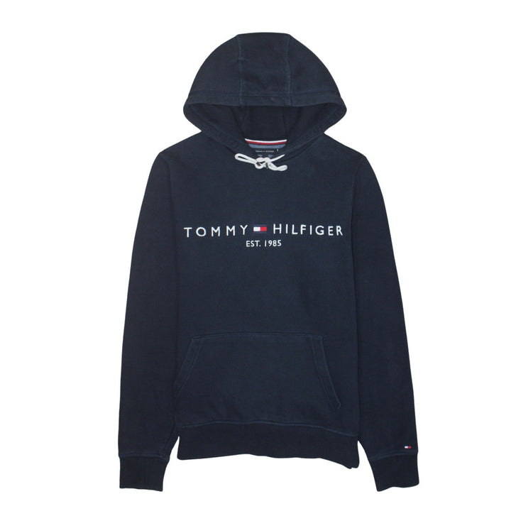 Tommy Hilfiger Mens Blue Small Pullover Hoodie Embroidered Logo