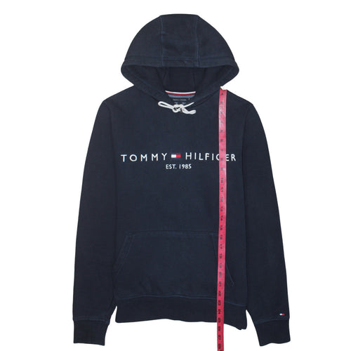 Tommy Hilfiger Mens Blue Small Pullover Hoodie Embroidered Logo
