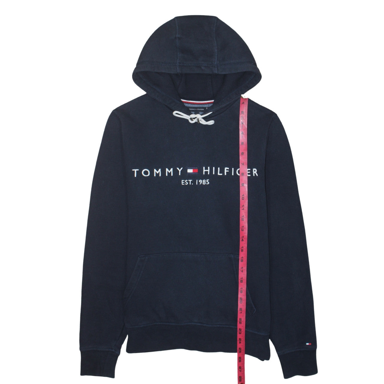 Tommy Hilfiger Mens Blue Small Pullover Hoodie Embroidered Logo