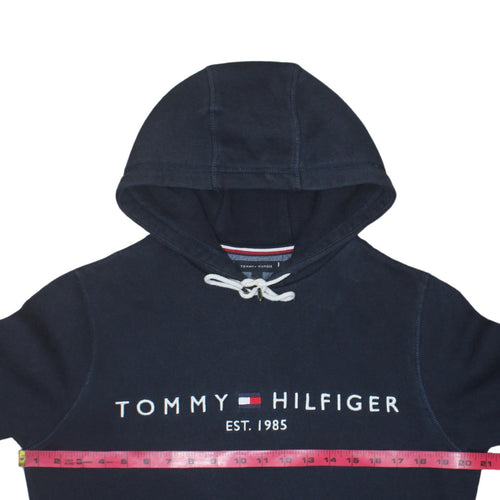Tommy Hilfiger Mens Blue Small Pullover Hoodie Embroidered Logo