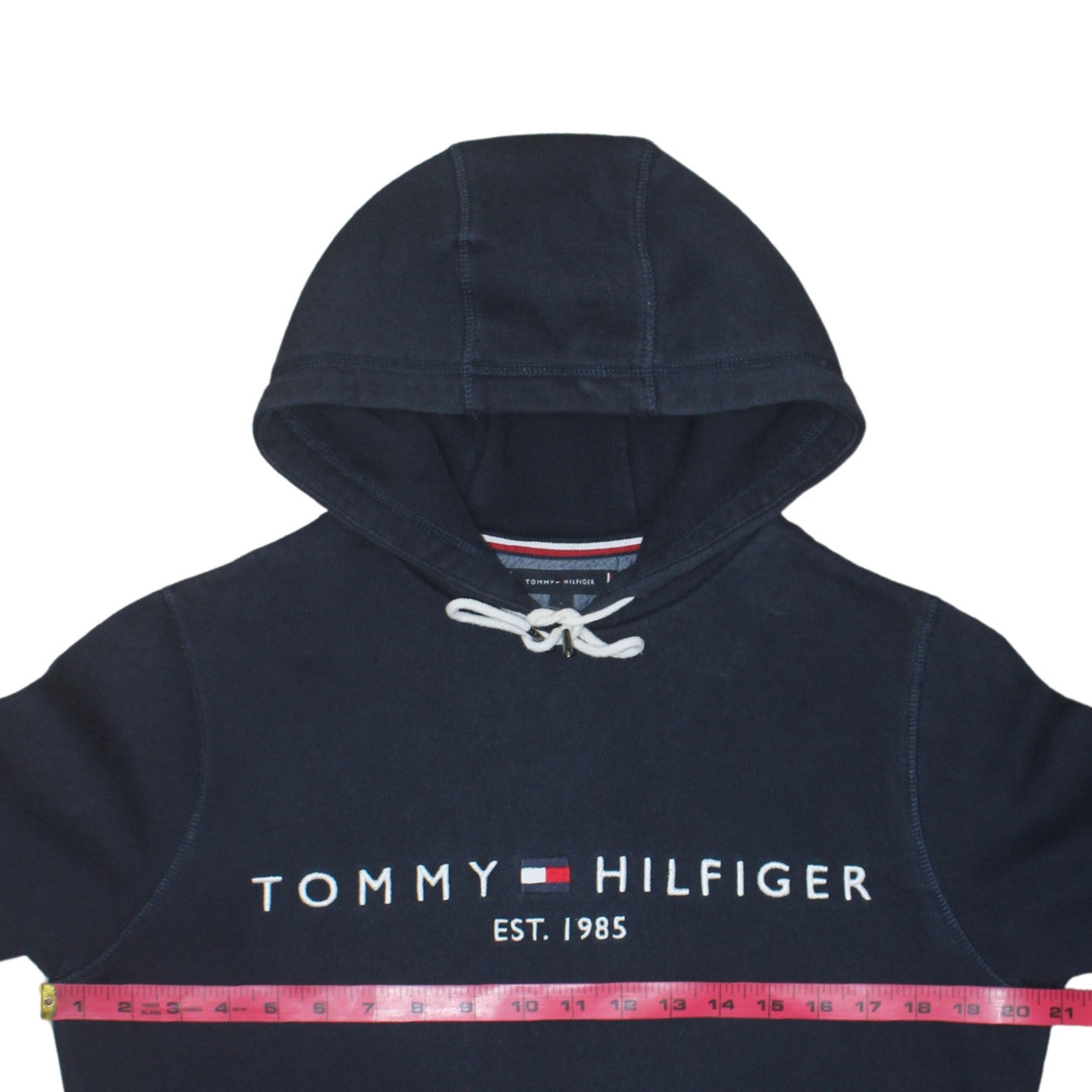 Tommy Hilfiger Mens Blue Small Pullover Hoodie Embroidered Logo