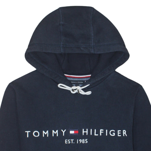 Tommy Hilfiger Mens Blue Small Pullover Hoodie Embroidered Logo