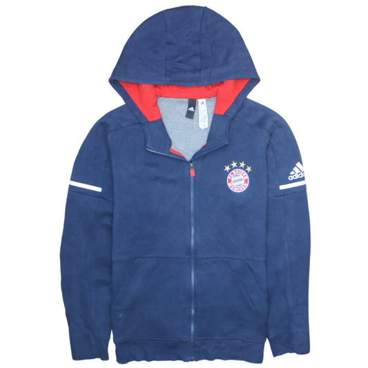 Adidas Mens Blue Full Zip Hoodie FC Bayern München Size M