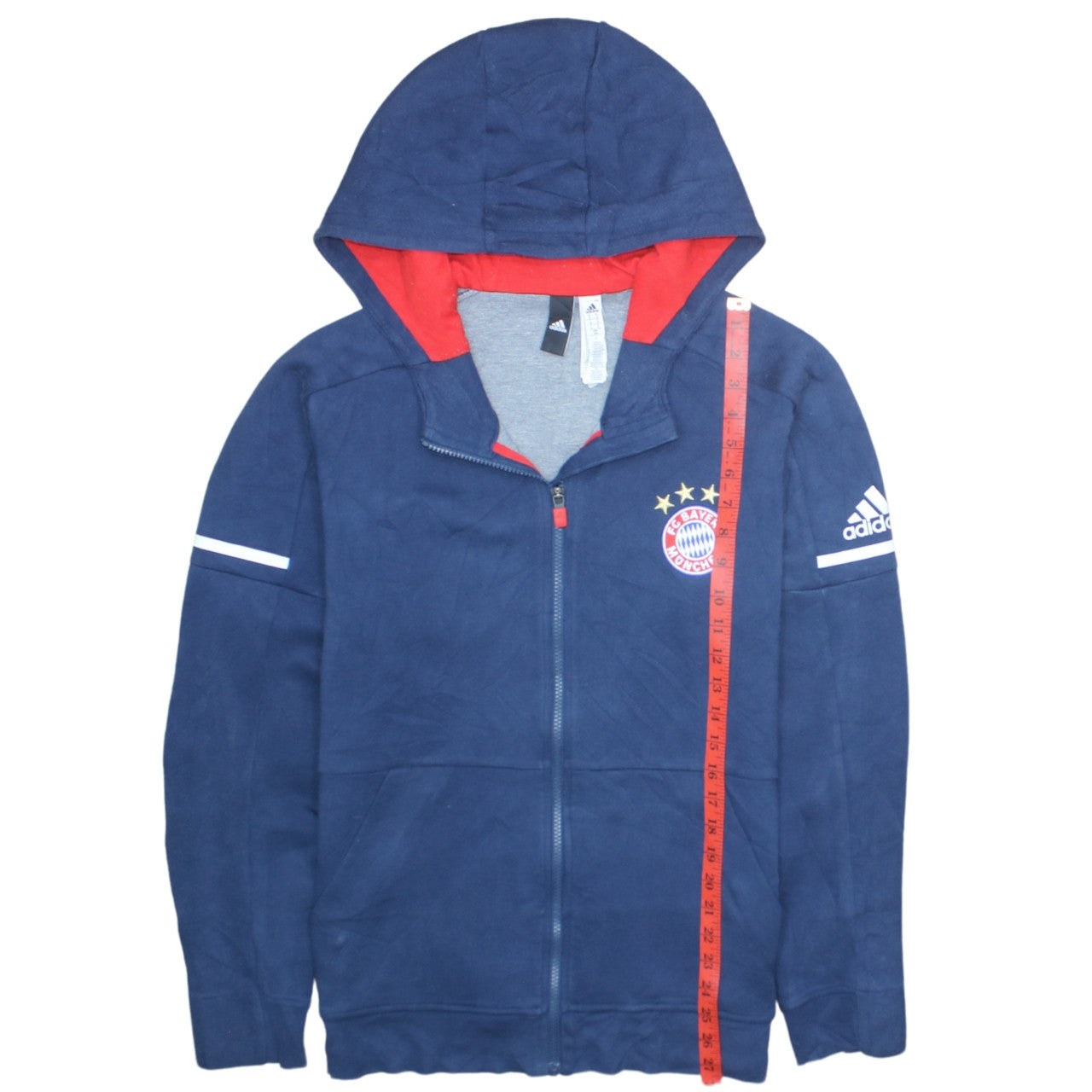 Adidas Mens Blue Full Zip Hoodie FC Bayern München Size M