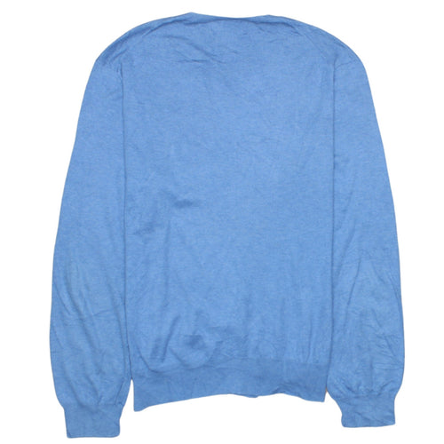 Ralph Lauren Men's Blue Slim Fit Cotton Crew Neck Jumper L