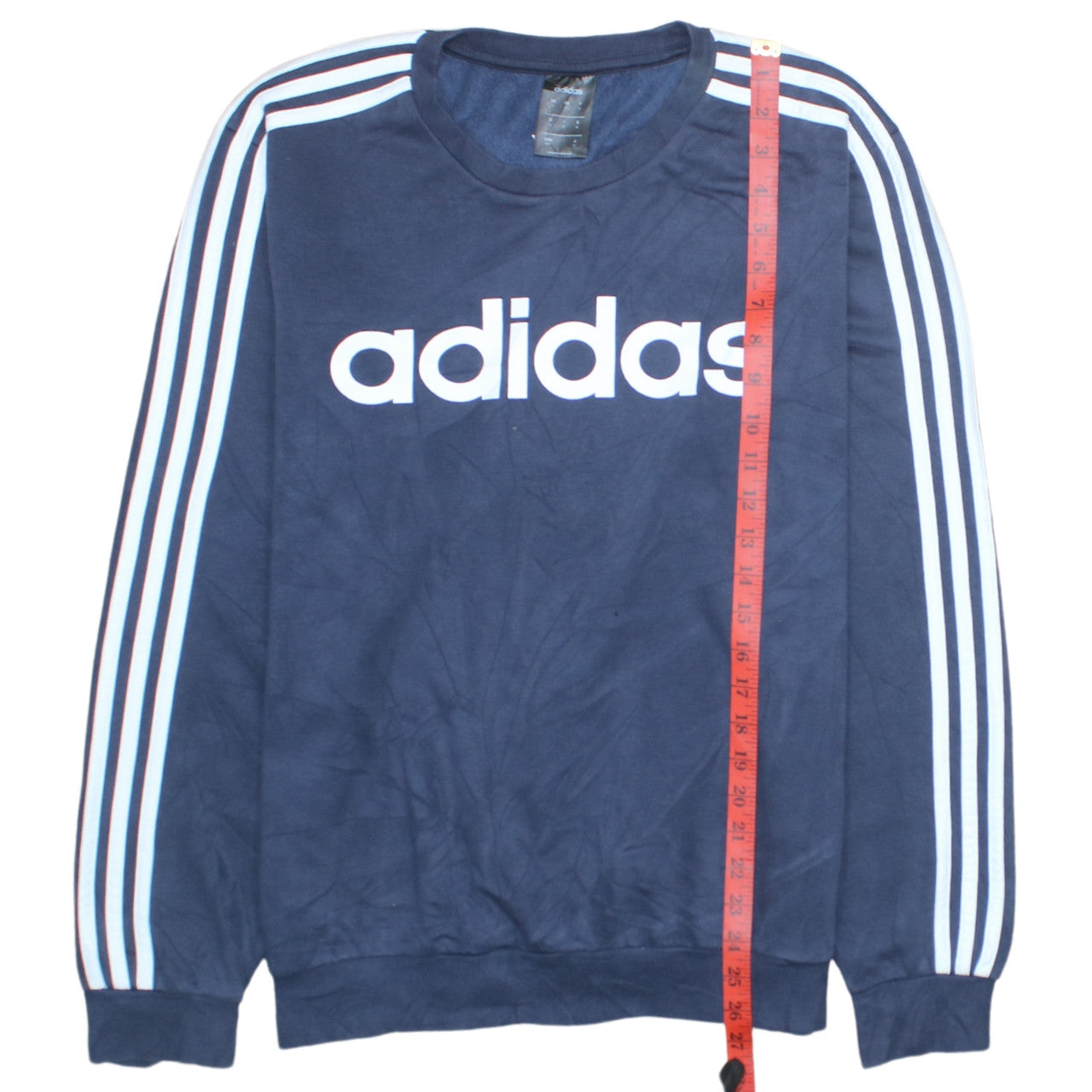 Adidas Men's Blue Logo Crew Neck Pullover Sweatshirt Size M