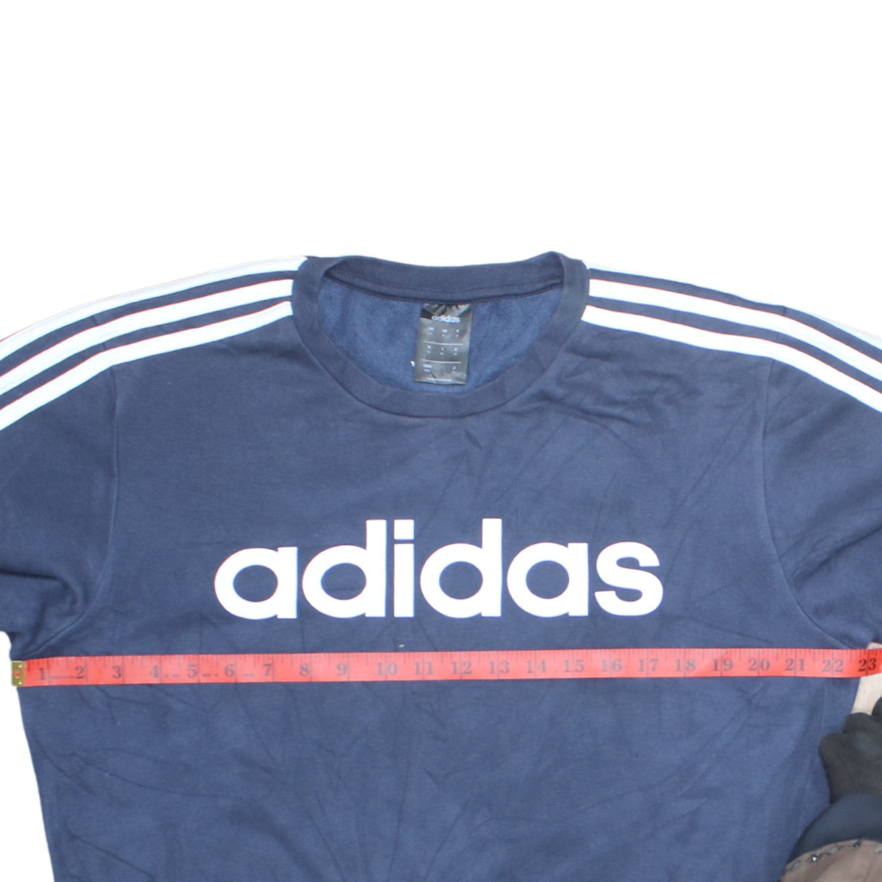 Adidas Men's Blue Logo Crew Neck Pullover Sweatshirt Size M