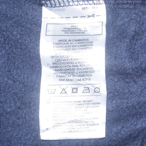Adidas Men's Blue Logo Crew Neck Pullover Sweatshirt Size M