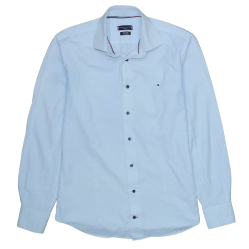 Tommy Hilfiger Men's Blue Regular Fit Long Sleeve Button-Up Shirt