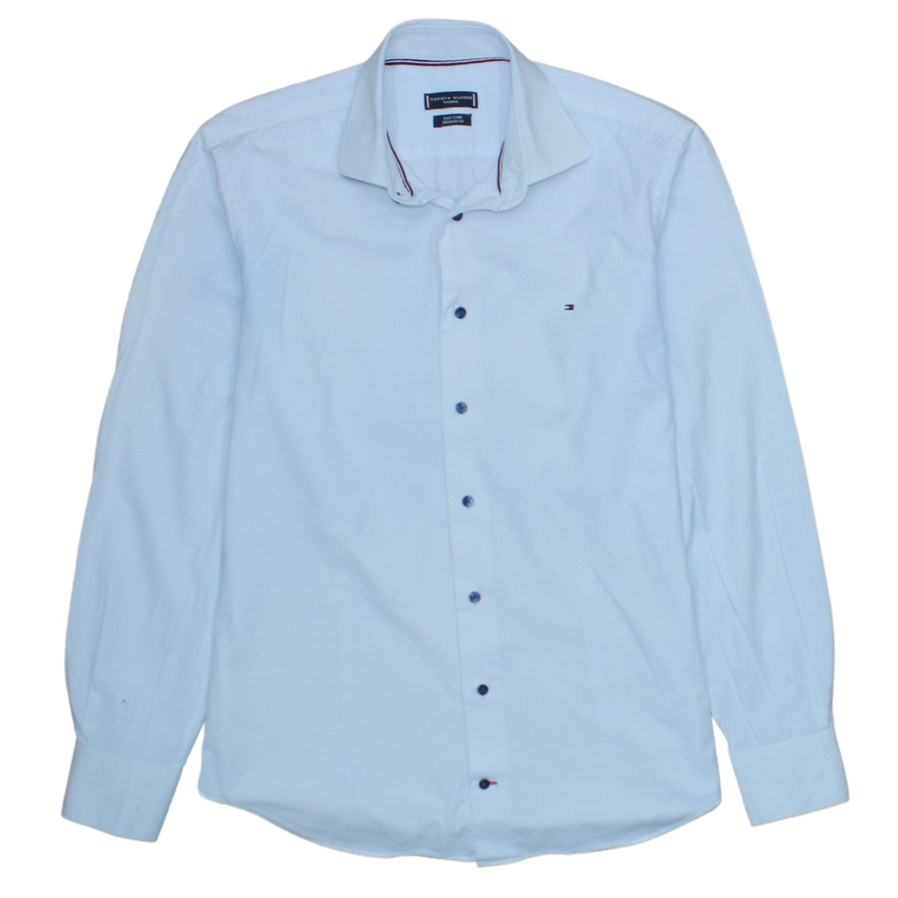 Tommy Hilfiger Men's Blue Regular Fit Long Sleeve Button-Up Shirt