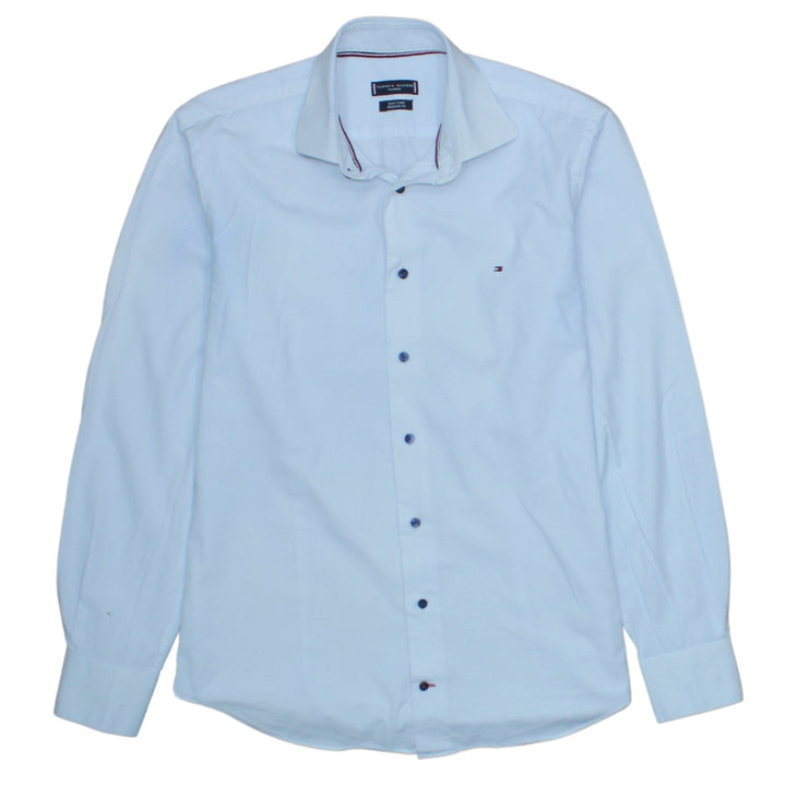 Tommy Hilfiger Men's Blue Regular Fit Long Sleeve Button-Up Shirt