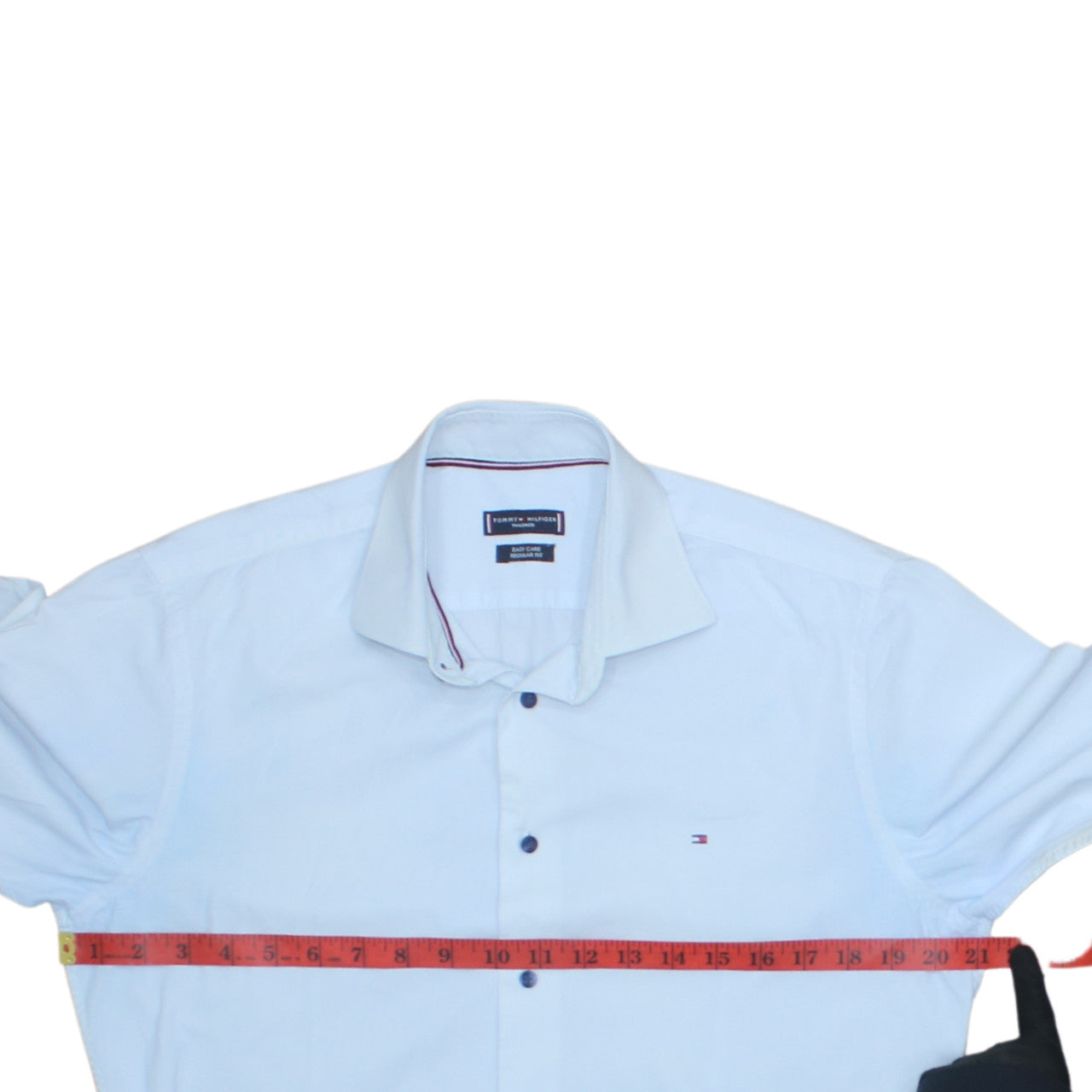 Tommy Hilfiger Men's Blue Regular Fit Long Sleeve Button-Up Shirt