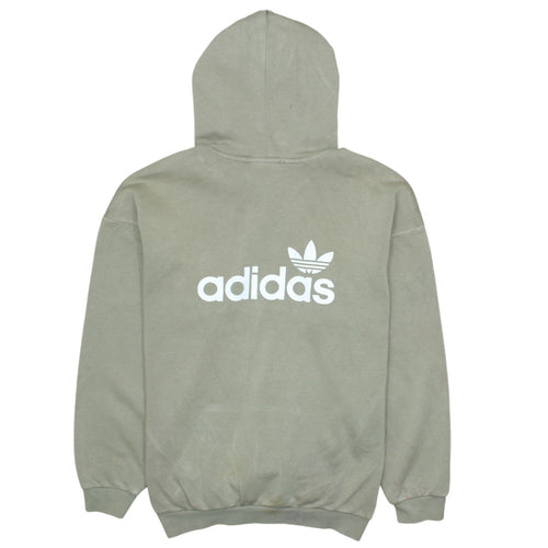 Adidas Men's Beige Pullover Hoodie S Logo Fleece Sweatshirt