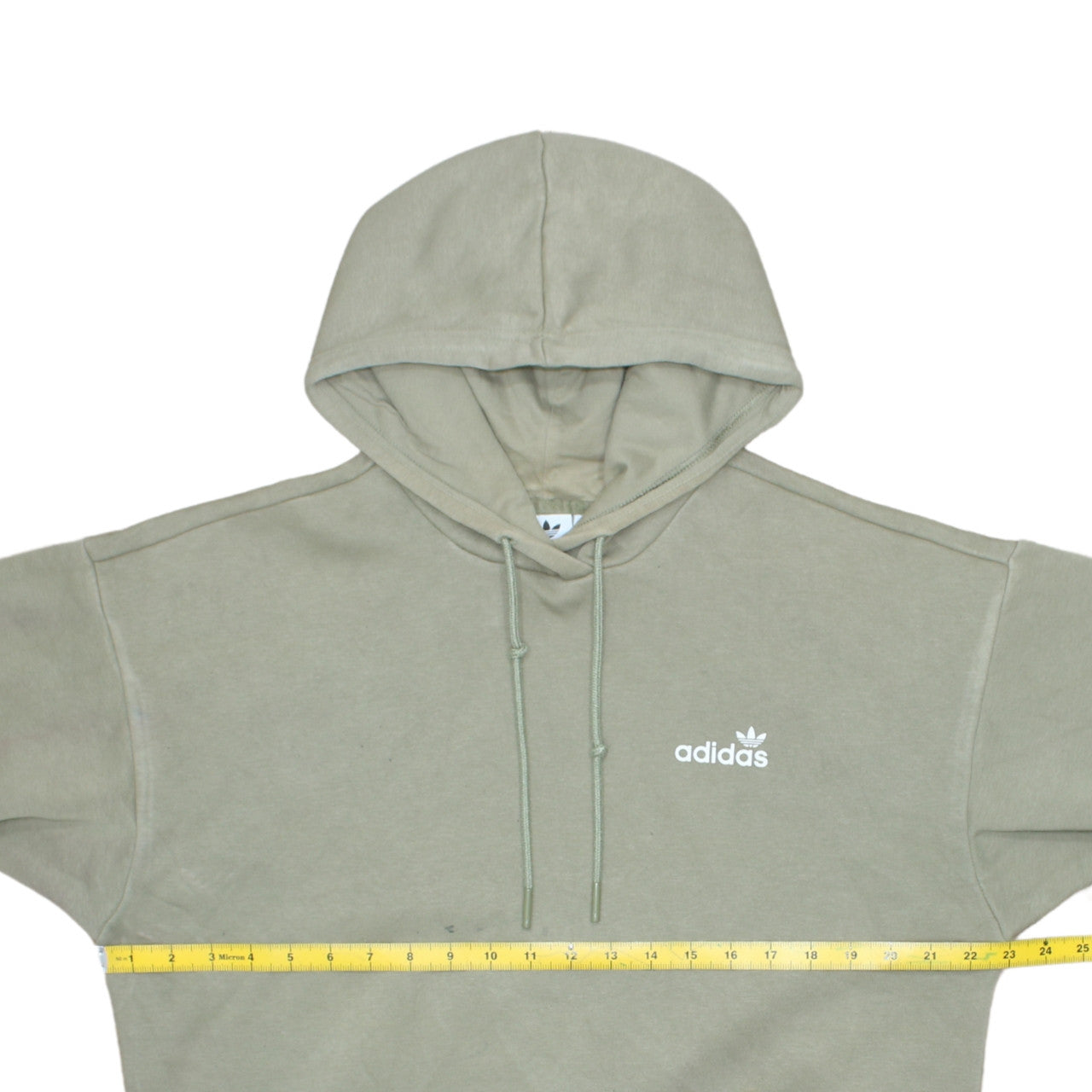 Adidas Men's Beige Pullover Hoodie S Logo Fleece Sweatshirt