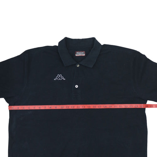 Kappa Men's Black 3XL Polo Shirt Short Sleeve Cotton Logo Top