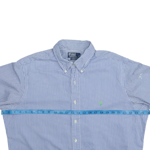 Ralph Lauren Men's Blue Striped Classic Fit Cotton Button-Up Shirt XL
