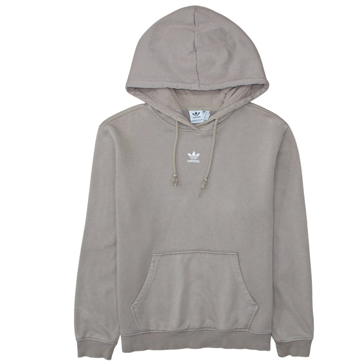 Adidas Men's Beige Pullover Hoodie M Fleece Logo Sweatshirt