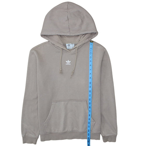 Adidas Men's Beige Pullover Hoodie M Fleece Logo Sweatshirt