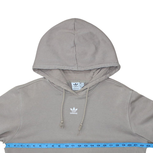 Adidas Men's Beige Pullover Hoodie M Fleece Logo Sweatshirt