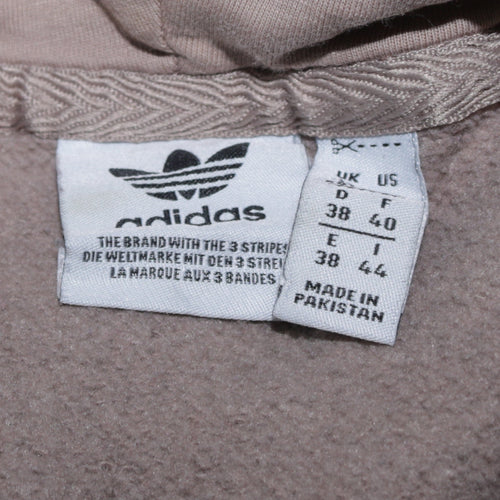 Adidas Men's Beige Pullover Hoodie M Fleece Logo Sweatshirt