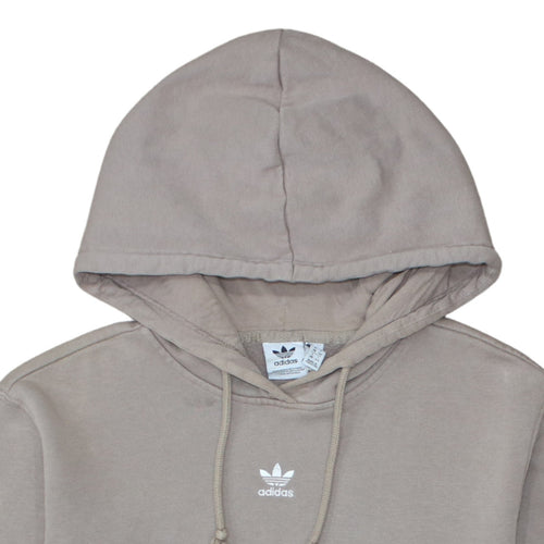 Adidas Men's Beige Pullover Hoodie M Fleece Logo Sweatshirt