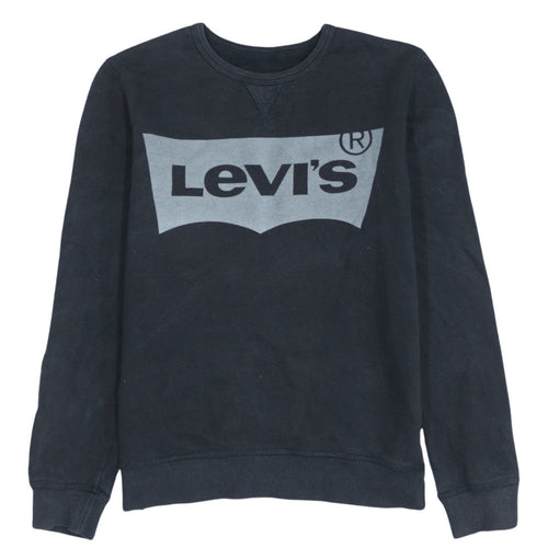 Levi's Black Graphic Logo Crew Neck Teens 14 Cotton Sweatshirt