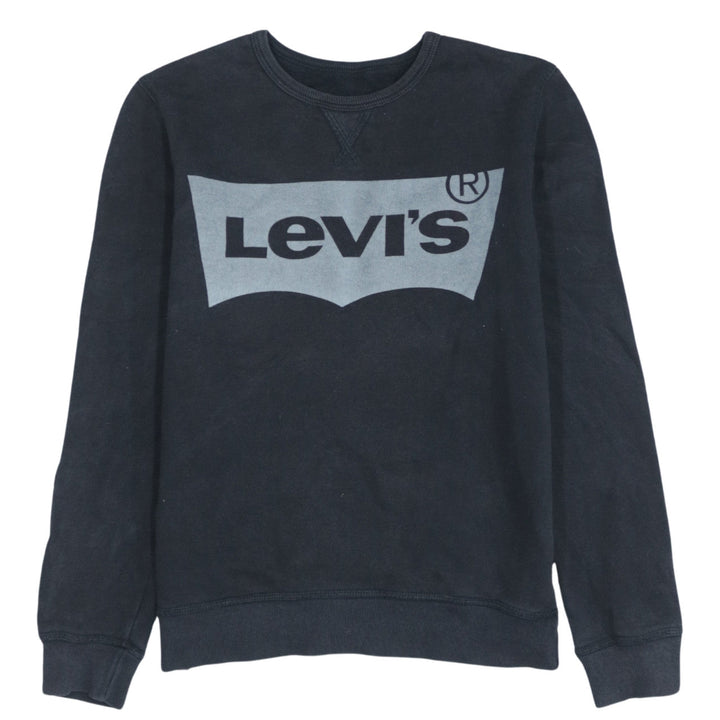 Levi's Black Graphic Logo Crew Neck Teens 14 Cotton Sweatshirt
