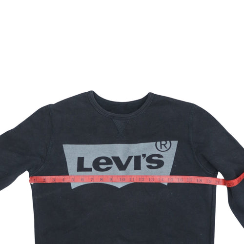 Levi's Black Graphic Logo Crew Neck Teens 14 Cotton Sweatshirt