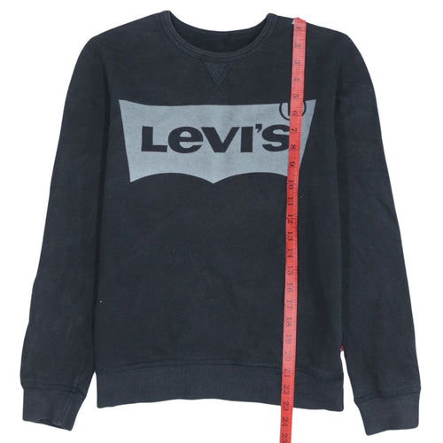Levi's Black Graphic Logo Crew Neck Teens 14 Cotton Sweatshirt