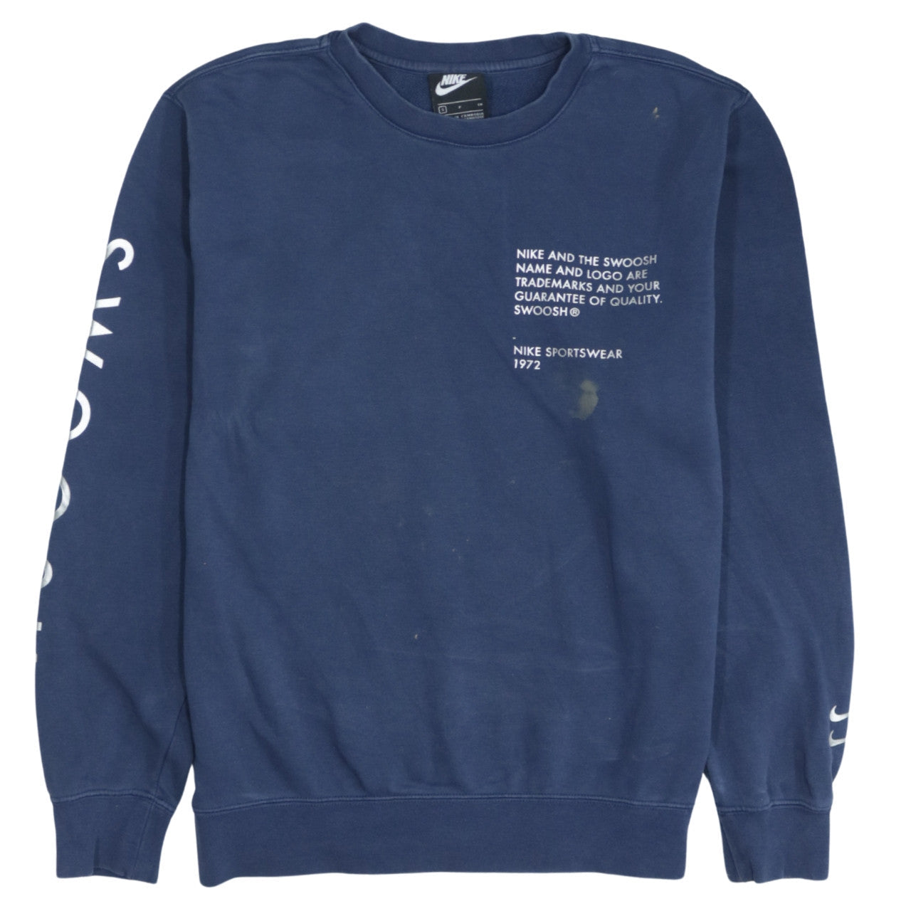 Nike Men's Blue Small Pullover Crew Neck Sports Sweatshirt