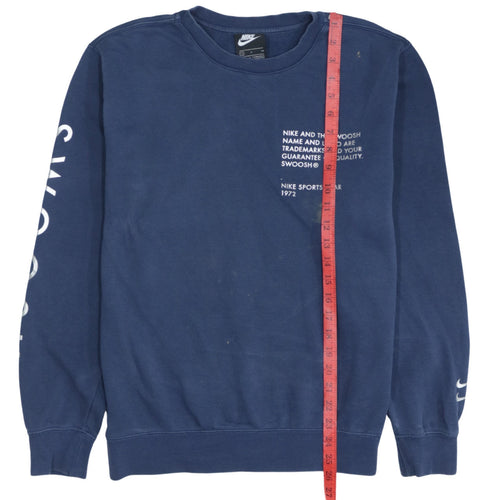 Nike Men's Blue Small Pullover Crew Neck Sports Sweatshirt