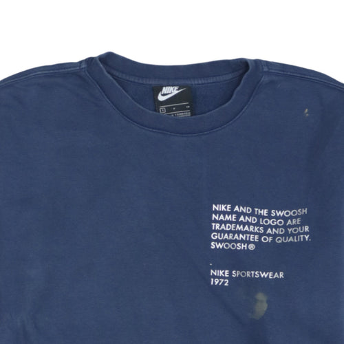 Nike Men's Blue Small Pullover Crew Neck Sports Sweatshirt