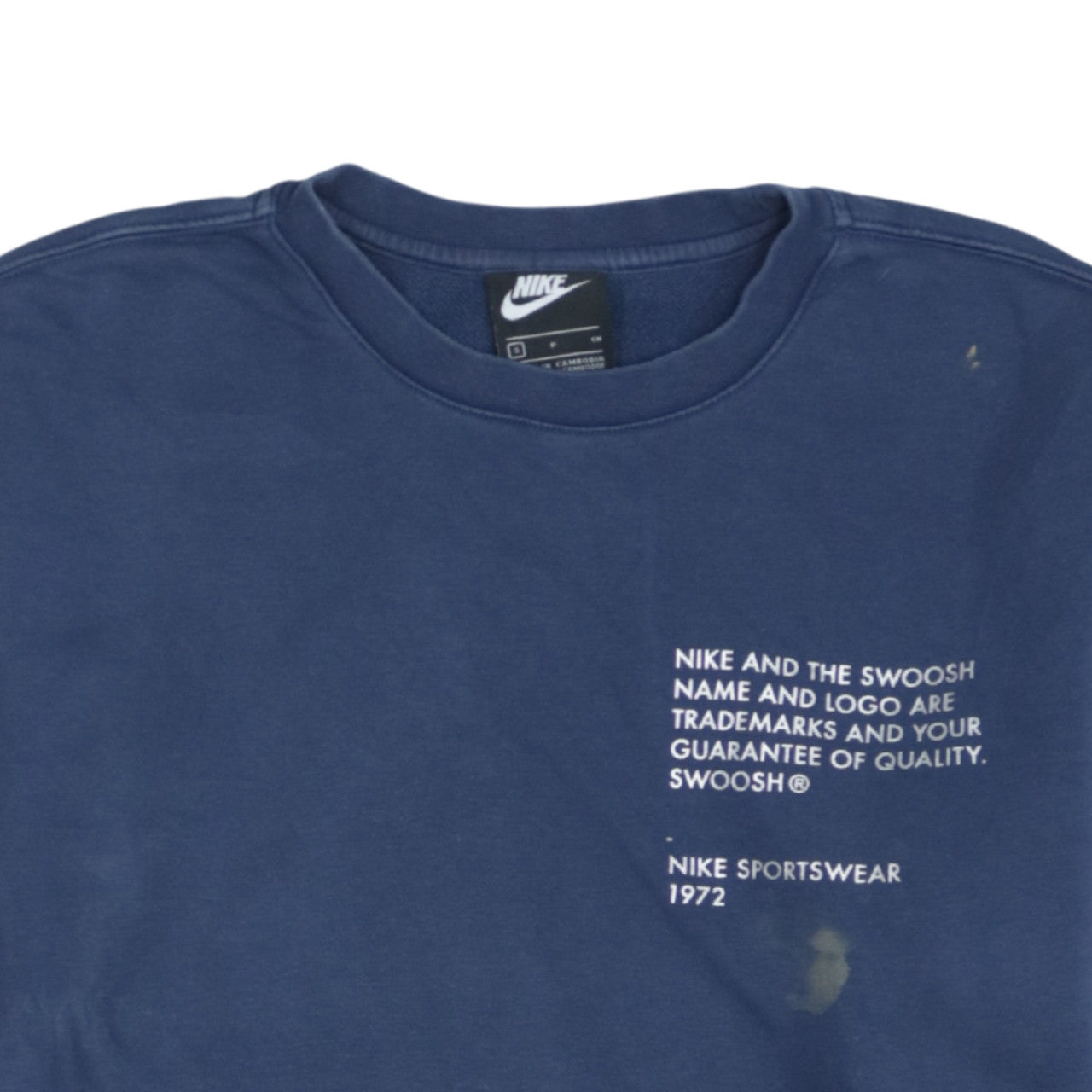 Nike Men's Blue Small Pullover Crew Neck Sports Sweatshirt