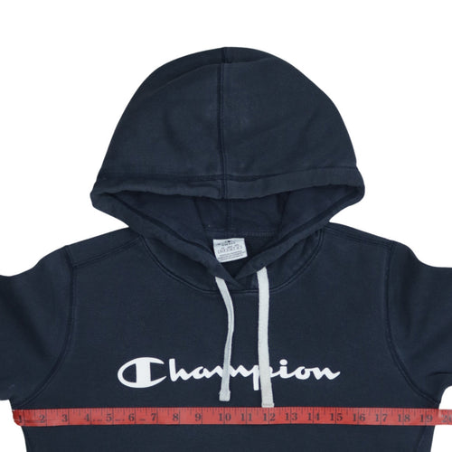 Champion Men's Blue Small Pullover Hoodie Logo Fleece Sweatshirt