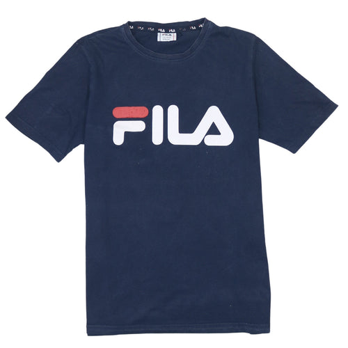 Fila Boys Blue 15-16 Years Logo Short Sleeve Cotton T-Shirt