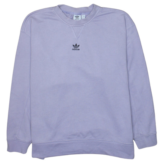 Adidas Women Lilac Crew Neck Pullover Sweatshirt Size 8 Cotton Blend