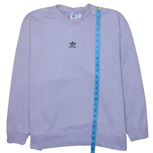 Adidas Women Lilac Crew Neck Pullover Sweatshirt Size 8 Cotton Blend