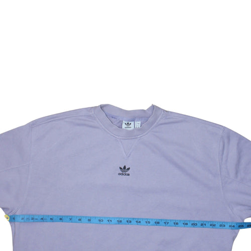 Adidas Women Lilac Crew Neck Pullover Sweatshirt Size 8 Cotton Blend