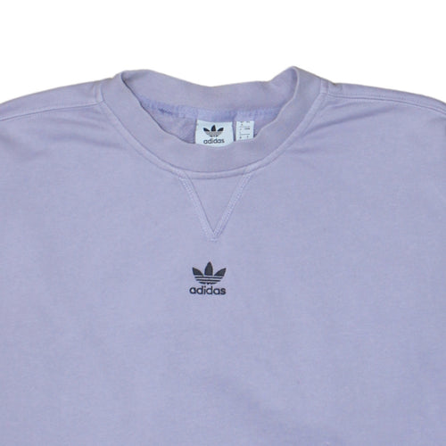 Adidas Women Lilac Crew Neck Pullover Sweatshirt Size 8 Cotton Blend
