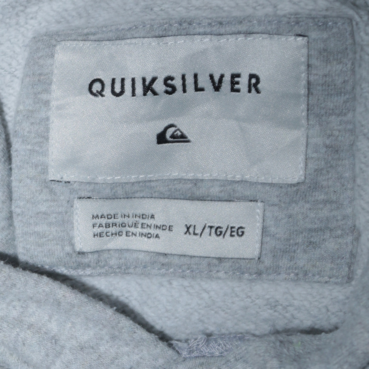 Quiksilver Men's Grey XL Pullover Hoodie Surf Logo Fleece Sweatshirt