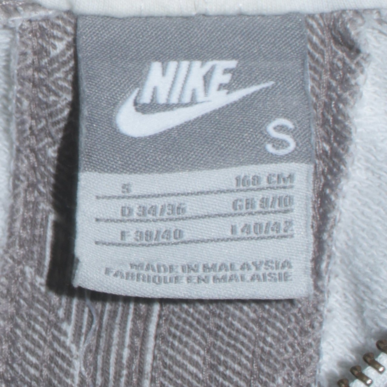 Nike Women's Grey Full Zip Hoodie Small - Logo Print Drawstring Hooded Sweatshirt