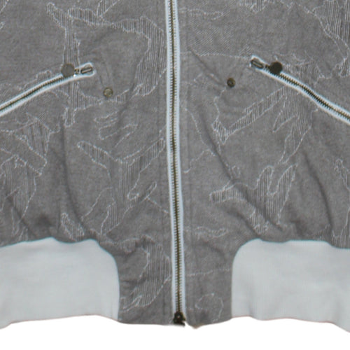 Nike Women's Grey Full Zip Hoodie Small - Logo Print Drawstring Hooded Sweatshirt
