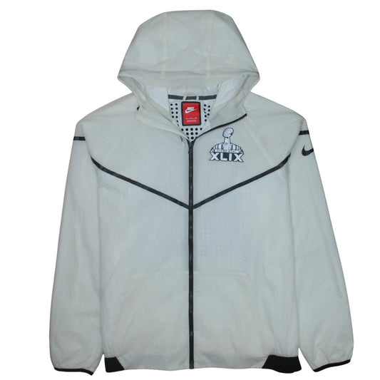 Nike Men’s White XL Hooded Windbreaker Jacket Super Bowl XLIX