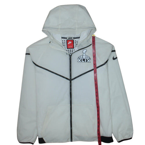 Nike Men’s White XL Hooded Windbreaker Jacket Super Bowl XLIX