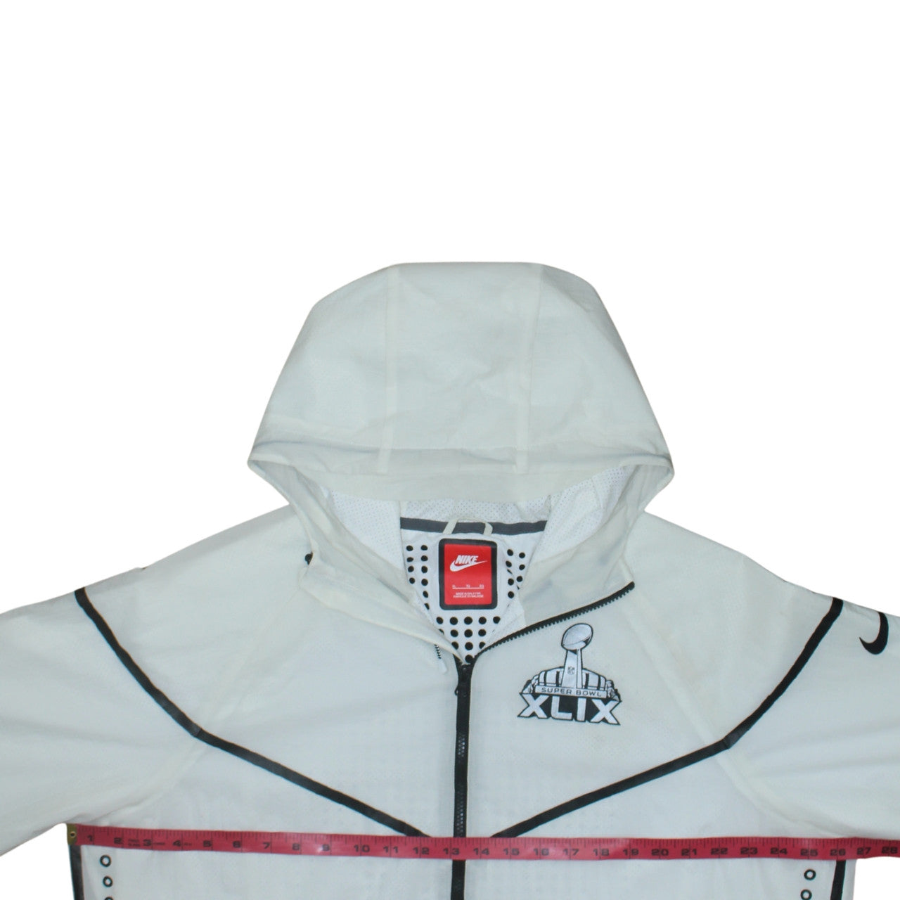 Nike Men’s White XL Hooded Windbreaker Jacket Super Bowl XLIX
